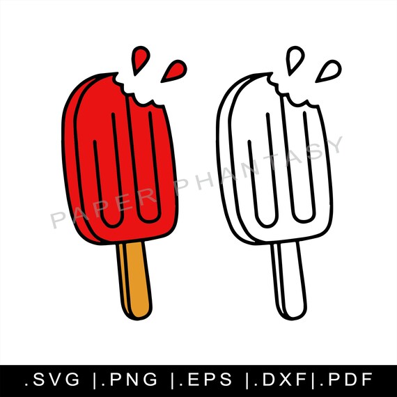 Popsicle Svg Ice Cream Outline Sprinkles Party Cartoon Kids Etsy