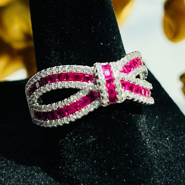 Antique Style Red Ruby Channel Setting Ring Exquisite Jewelry Vintage style ART DECO design Ring 925 silver with 18KGP High-End Jewelry