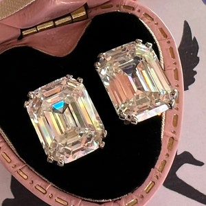Elegant Diamond Earring Princess Cut Earring Stud 10x8 mm High-end Design Emerald Cut Top Quality Fabulous Jewelry S925 18KGP