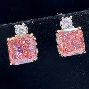 5 Carat Total Orange Pink Diamond Earrings Stud Exquisite Stud Earrings For Her Gift Simulated Diamond S925/14K/18K Gold