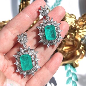 Magnificent BLUE PARAIBA TOURMALINE Jewelry Earring Pendant - Etsy
