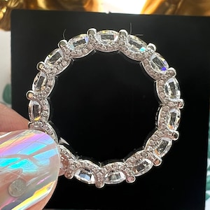 10+ Carat Eternity Diamond Band, Fabulous Engagement BAND Ring FULL Of Diamond Ring Victorian Style S925/14k/18K Gold