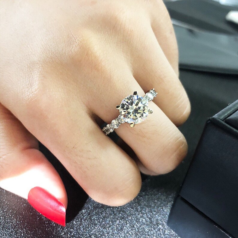 8ct huge Ring Full of Diamond Eternity Band ring Fabulous Engagement Ring Exquisite Jewelry Engagement Ring 925 silver w 18KGP