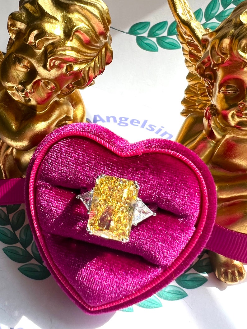 7 Carat Fancy Yellow Diamond HUGE Ring 14x10mm, Yellow Radiant Exquisite Ring Vintage/Party Queen Style ART DECO Ring S925/14k/18K