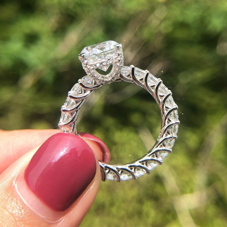 8ct huge Ring Full of Diamond Eternity Band ring Fabulous Engagement Ring Exquisite Jewelry Engagement Ring 925 silver w 18KGP