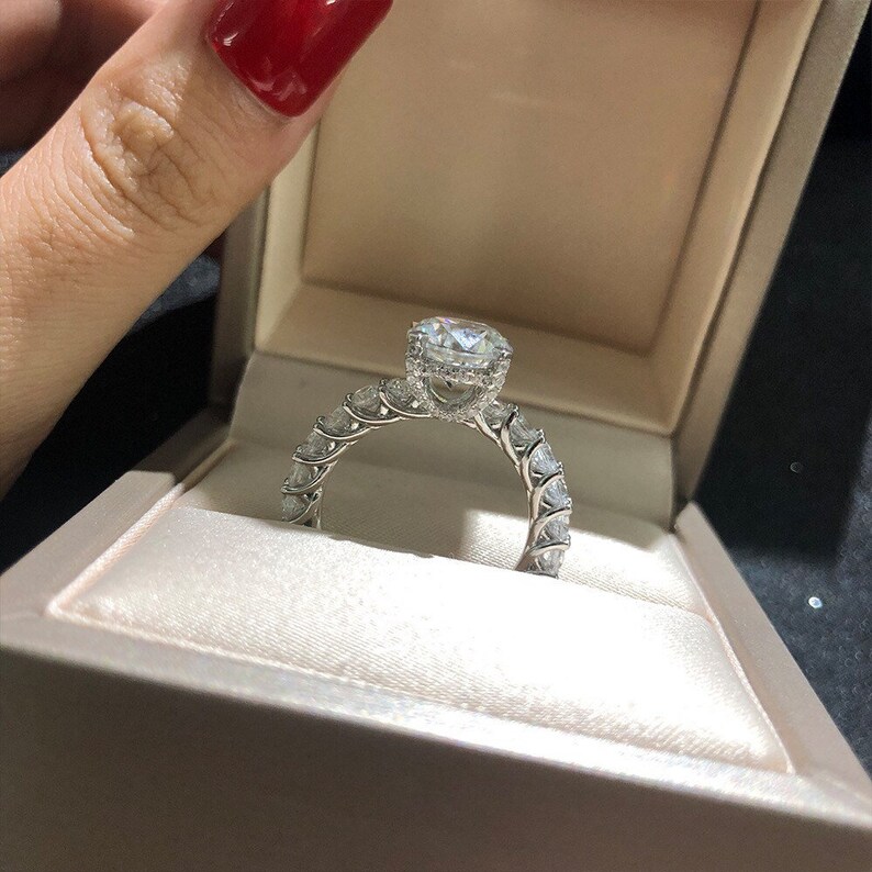 8ct huge Ring Full of Diamond Eternity Band ring Fabulous Engagement Ring Exquisite Jewelry Engagement Ring 925 silver w 18KGP
