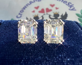 2 Carat/ 4 Tcw Princess Diamond Simulant Earring Stud, Top Quality Bridesmaid Gift, Fabulous Engagement Earring 8x10mm, S925 w 18KGP