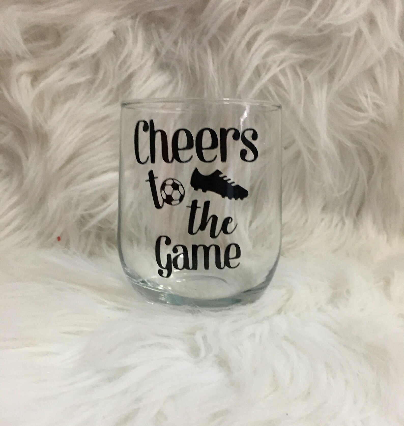 Cheers to the Soccer Game Wine Glass Etsy