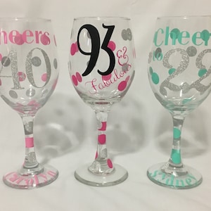 Personalized Birthday Wine Glasses
