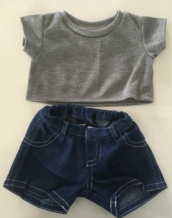 gray jean shorts