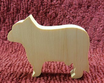 wood cow 3 1/4" tall and 4 1/4" wide, 3/4" thick