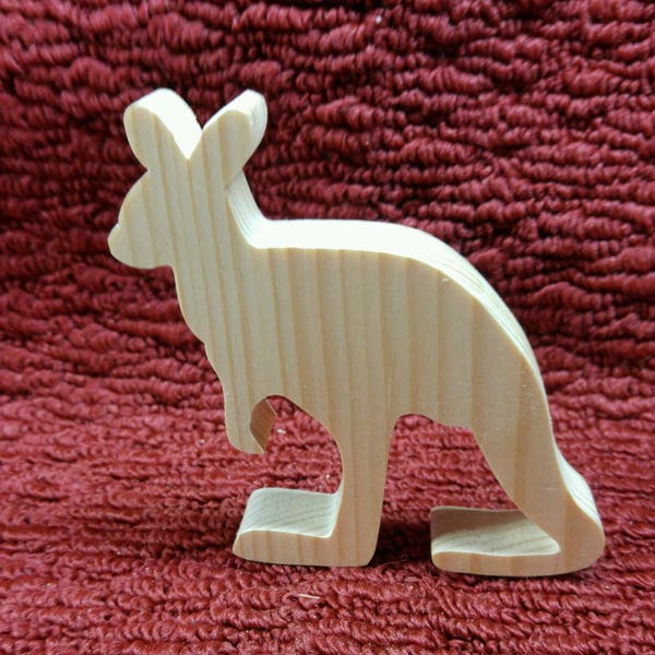 wood kangaroo 4 1/2" tall,  4" wide, 3/4" thick