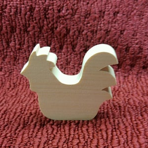 wood rooster 3 1/4&quot; tall and 3 1/2&quot; wide, 3/4&quot; thick