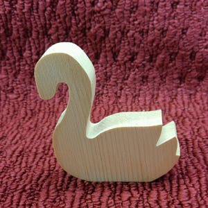 wood swan. 4&quot; tall and 3 1/2&quot; wide, 3/4&quot; thick