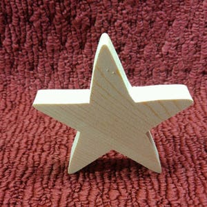 wood star 4" tall, 4" wide, 3/4" thick