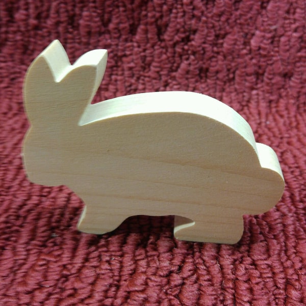 wood rabbit  3" tall, 4" wide, 3/4" thick