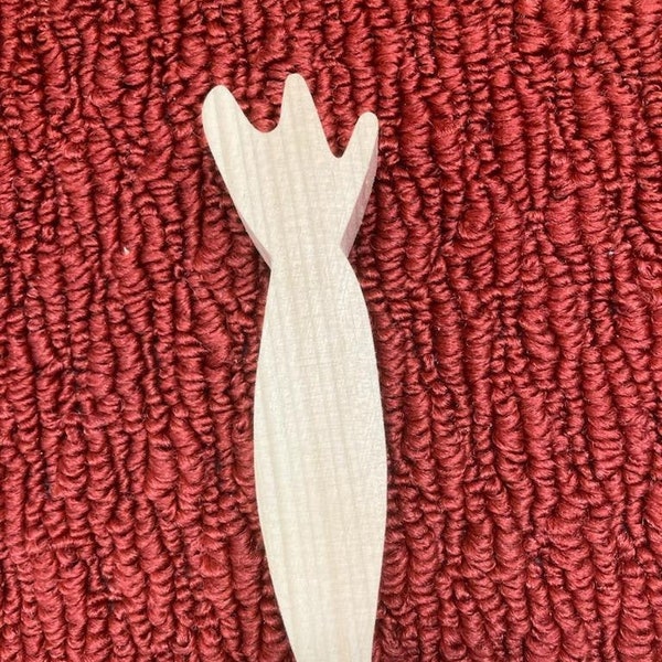wood carrot, 5" long,1 1/2" wide, 3/4" thick