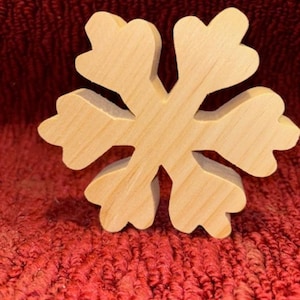 Hand Cut Wooden Snowflake: Craft or Party Decor (4.5")