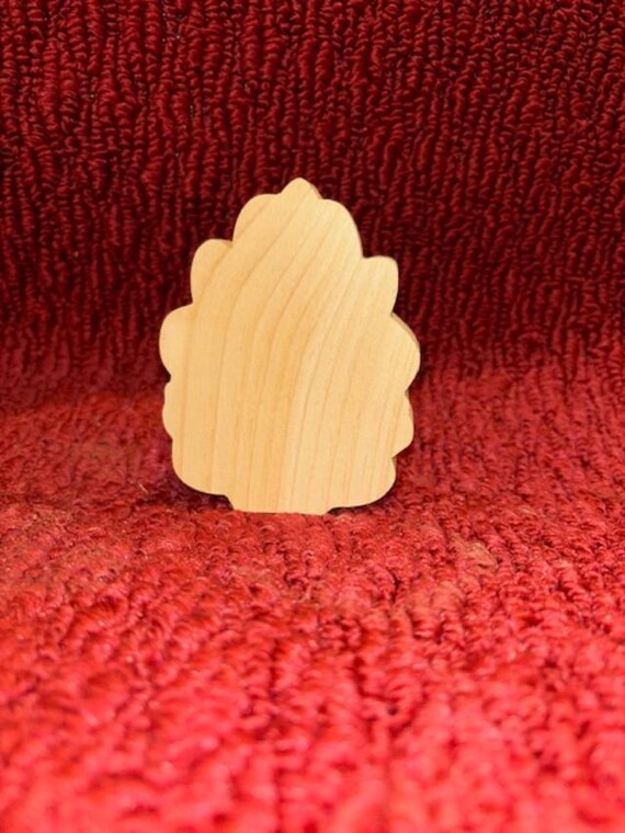 Hand Cut Wooden Pine Cone: Craft DIY Decor (4.75" Tall)
