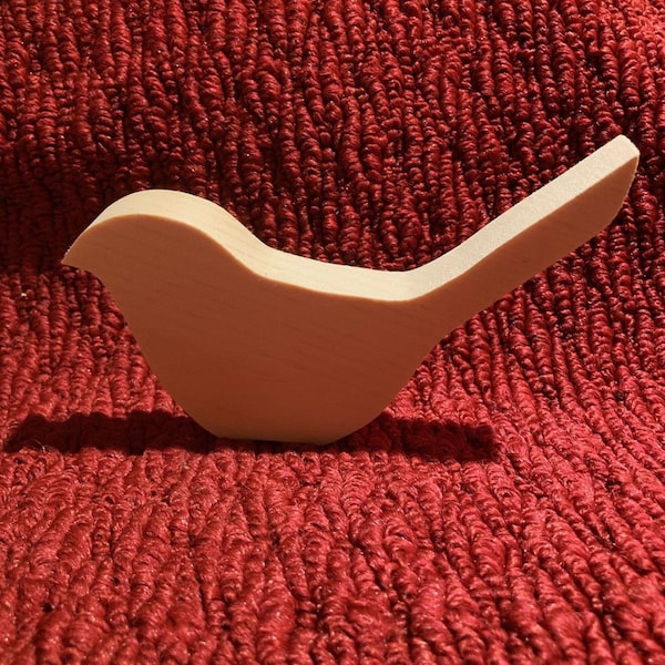 wood sitting bird, 3 1/2" tall, 5 3/4" wide, 3/4" thick