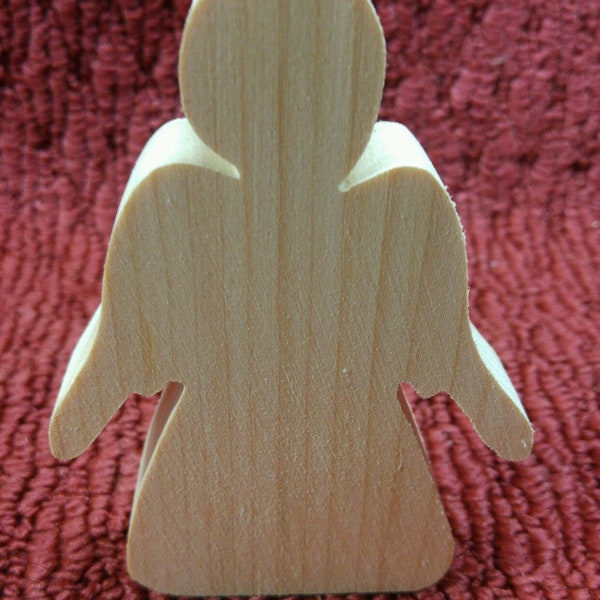 wood angel 4 1/2" tall, 3 1/4" wide, 3/4" thick