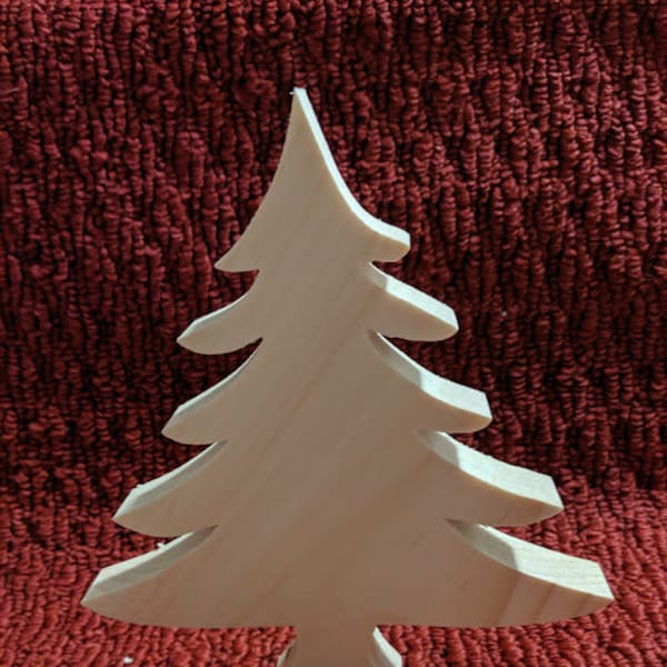 wood Christmas tree 7" tall, 6 1/2" wide,  3/4" thick