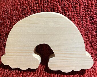 wood rainbow, 4 1/4" tall, 6 1/2" wide, 3/4" thick