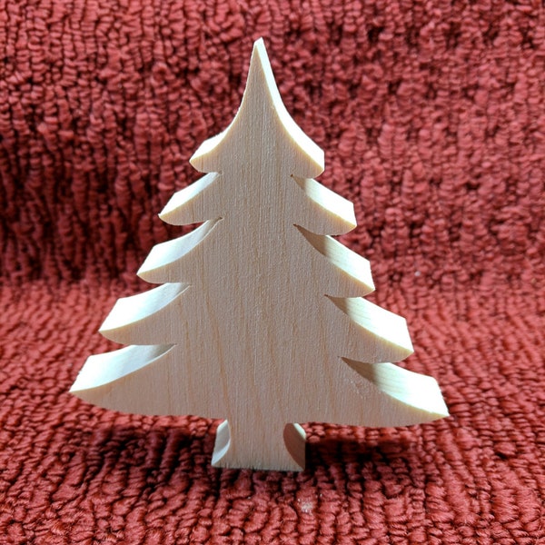 wood Christmas tree, 5" tall, 4" wide, 3/4" thick