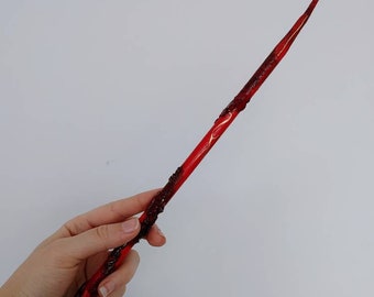 Red dragon handmade wand