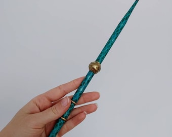 Green handmade wand | Snake Inspired