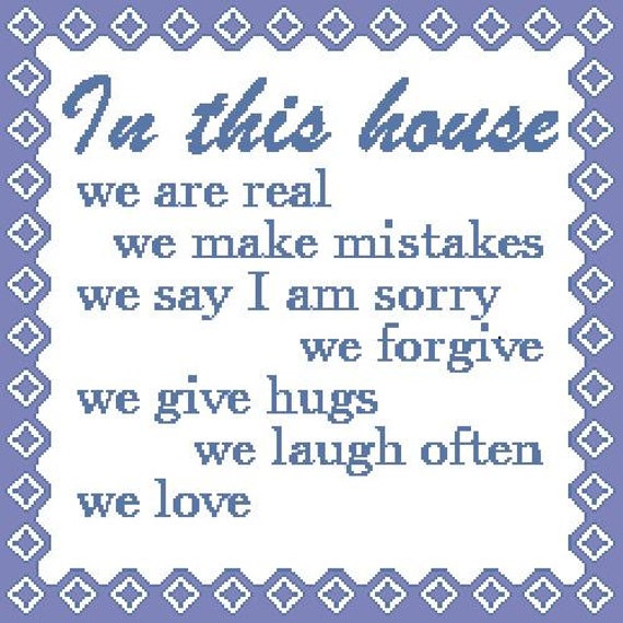 This House Counted Cross Stitch Embroidery Needlepoint Chart Etsy