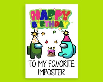 happy birthday to my favorite imposter among us card etsy canada