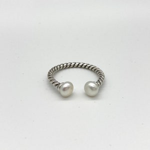 top ChristmasTop sale s giftsgift Silver pearl ring sterling silver adjustable rings