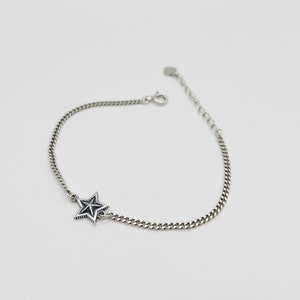 Silver Star bracelet, star bracelet,Star Mini bracelet,Star Celestial bracelet,Tiny Star bracelet,star bracelet, promise bracelet for her zdjęcie 3