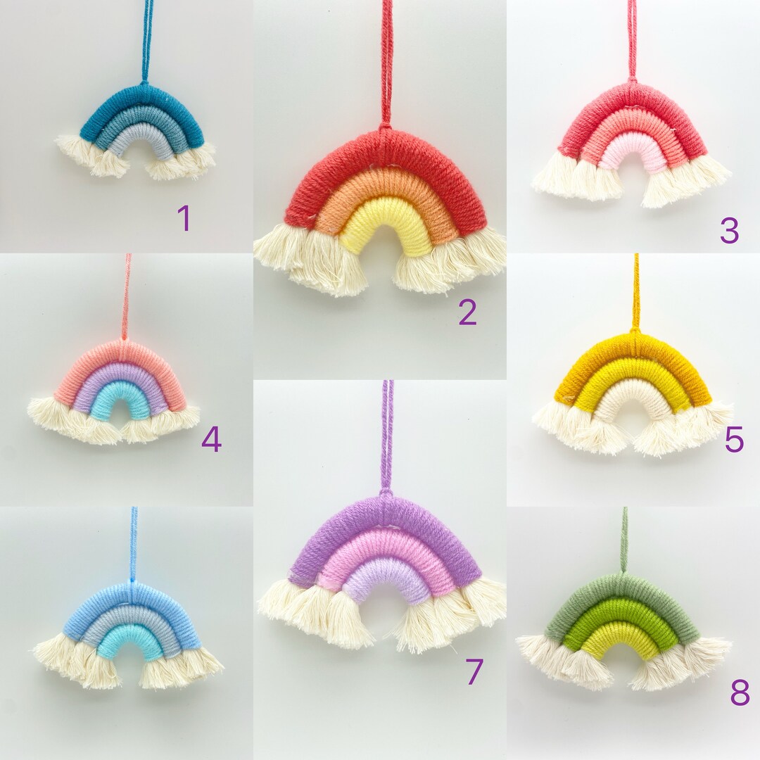 Macrame Rainbow Car Charm Rainbow Car Charm, Car Accessory, Macrame Rainbow, Baby Shower Gift