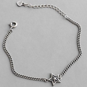 Silver Star bracelet, star bracelet,Star Mini bracelet,Star Celestial bracelet,Tiny Star bracelet,star bracelet, promise bracelet for her zdjęcie 4
