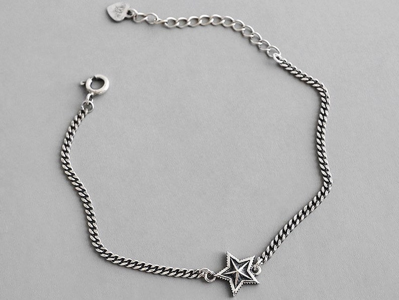 Silver Star bracelet, star bracelet,Star Mini bracelet,Star Celestial bracelet,Tiny Star bracelet,star bracelet, promise bracelet for her zdjęcie 4