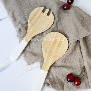 Salad Bamboo Utensils, Bamboo Kitchen Utensils Set, Personalized Utensil Accessories, Cooking Tools, Bamboo Utensils Spoon & Forks,
