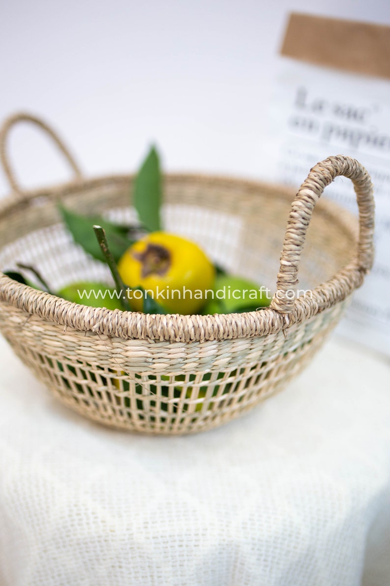 Seagrass Fruit Basket Planter Container Natural Weave Etsy