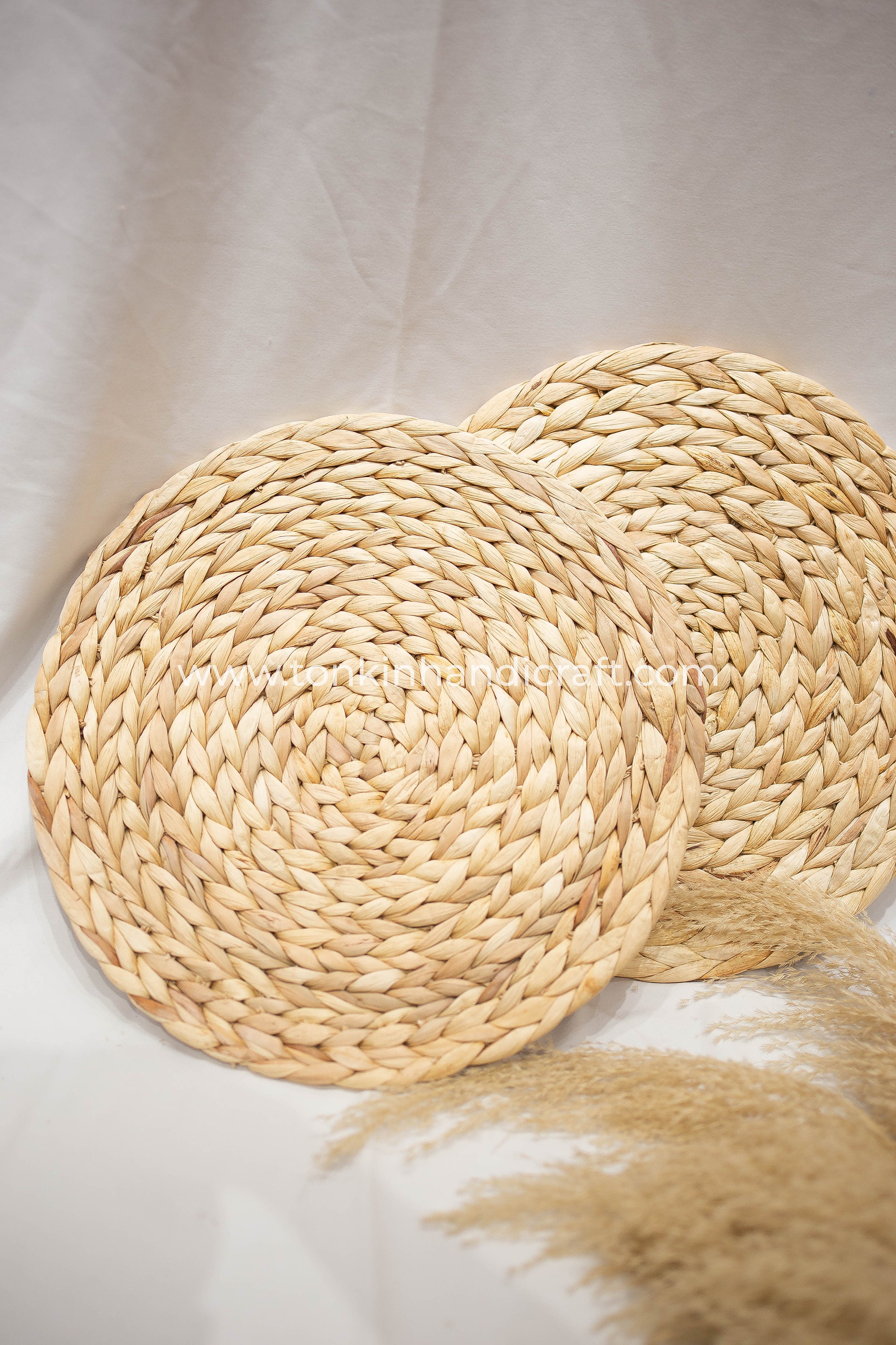 Set of 2 Placemats Round Wicker Placemat Woven Table Pads Etsy