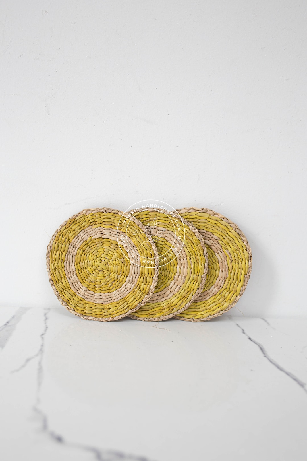 Set of 6 Seagrass Coasters, Handmade Teacup Coasters Creative Gift for ...
