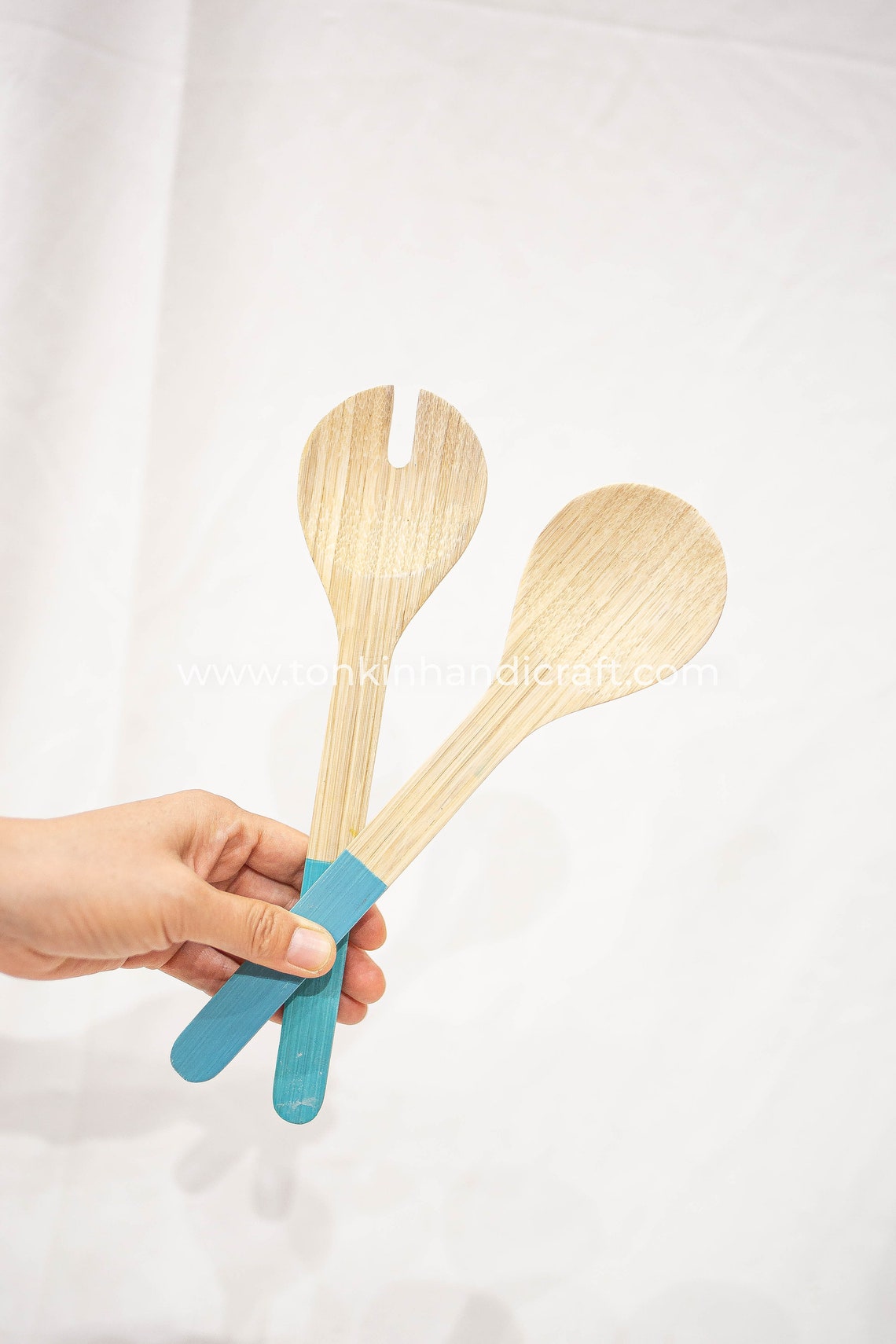 Personalisierte Utensilien Bambus Gabel und Löffel Salat | Etsy