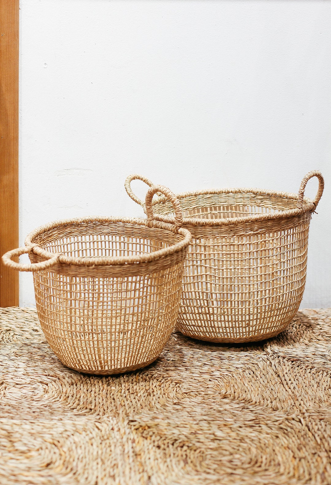 Miniature Mini Basket Bouquet Flower Arrangement Decor Bamboo Weaving Craft  Home
