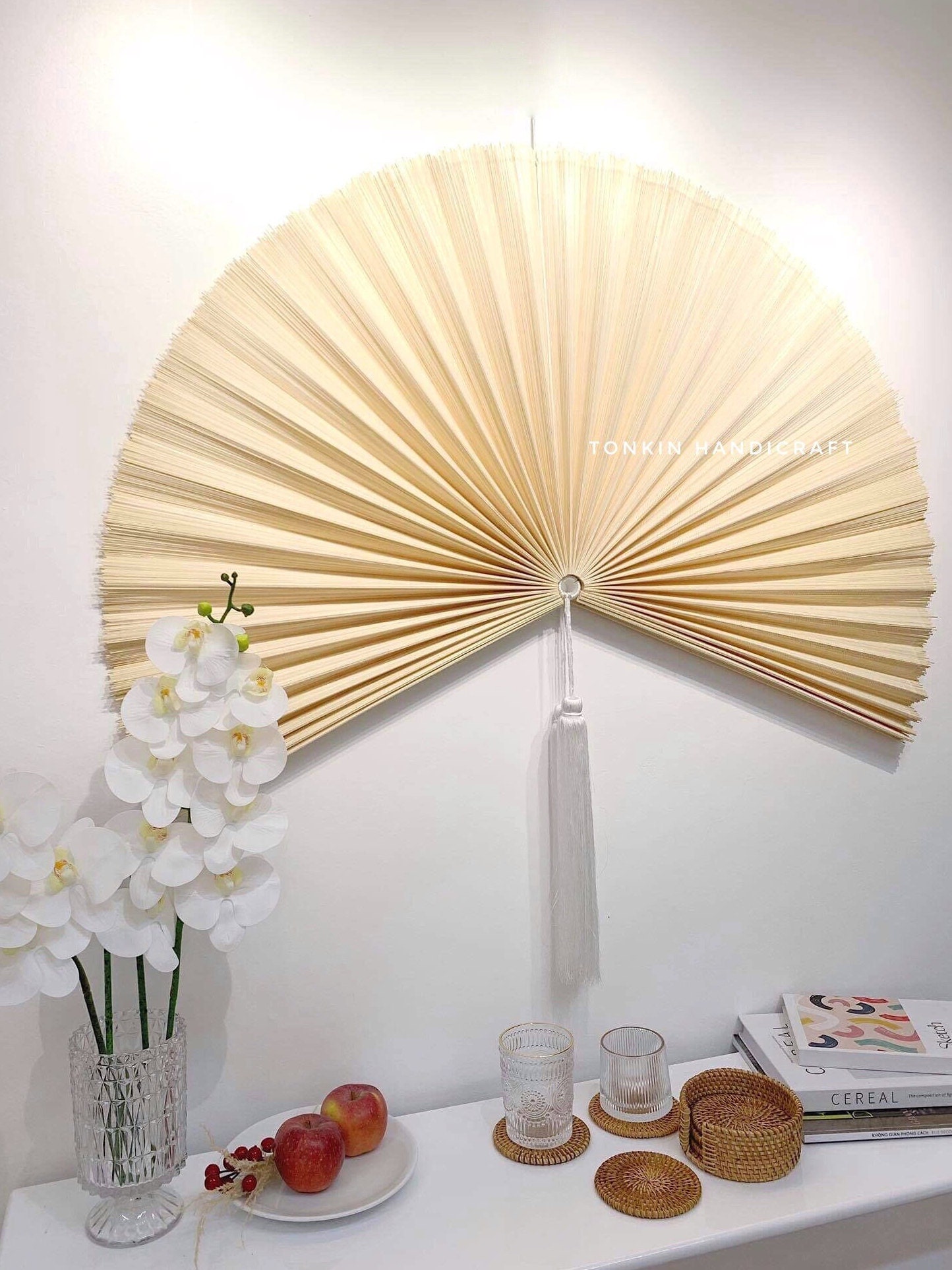 Bamboo Wall Hanging Fan Home Decor Handmade Woven Wall Decor Fan