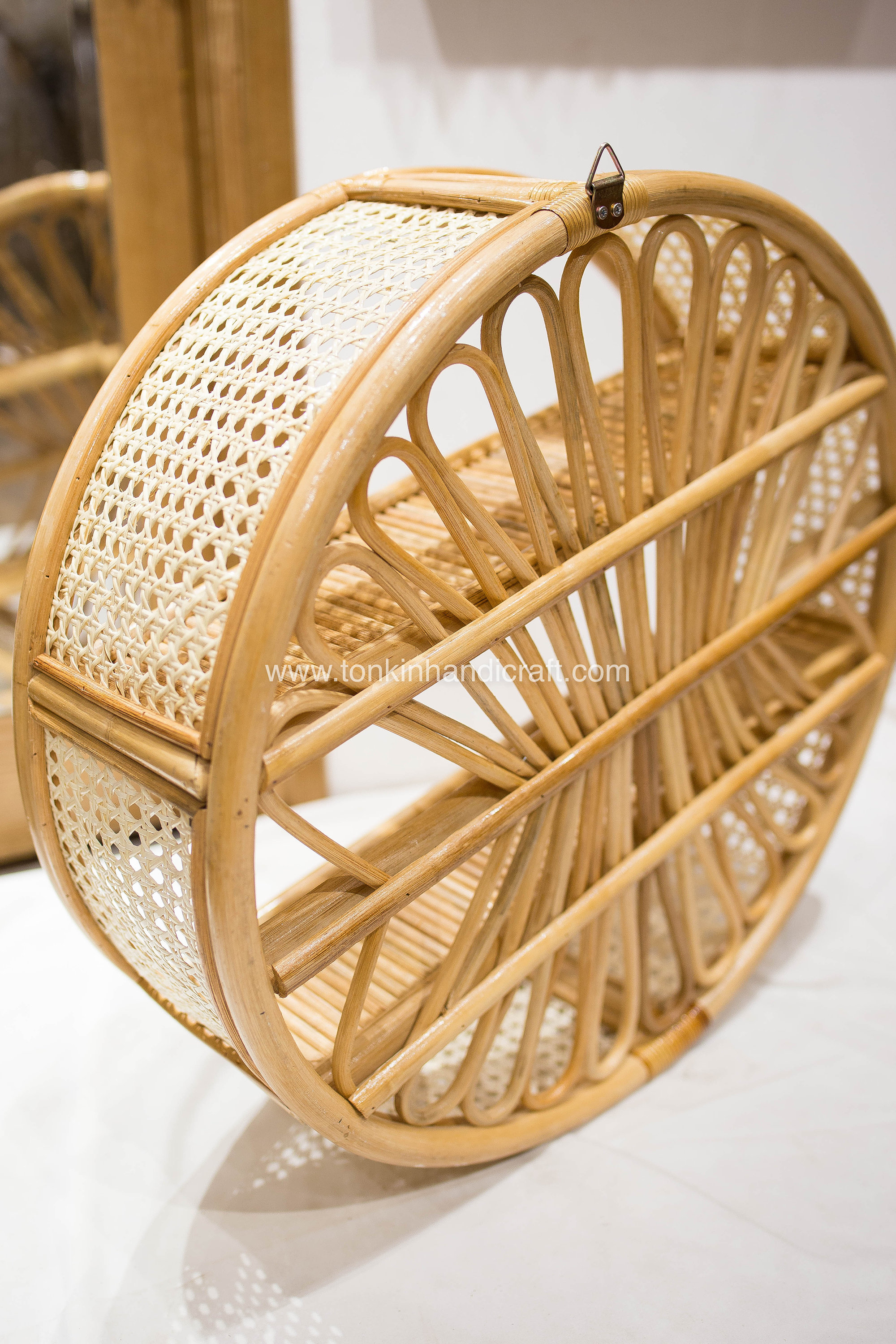 Rattan Cane BookShelf Wall hanging Storage woven shelf in Etsy