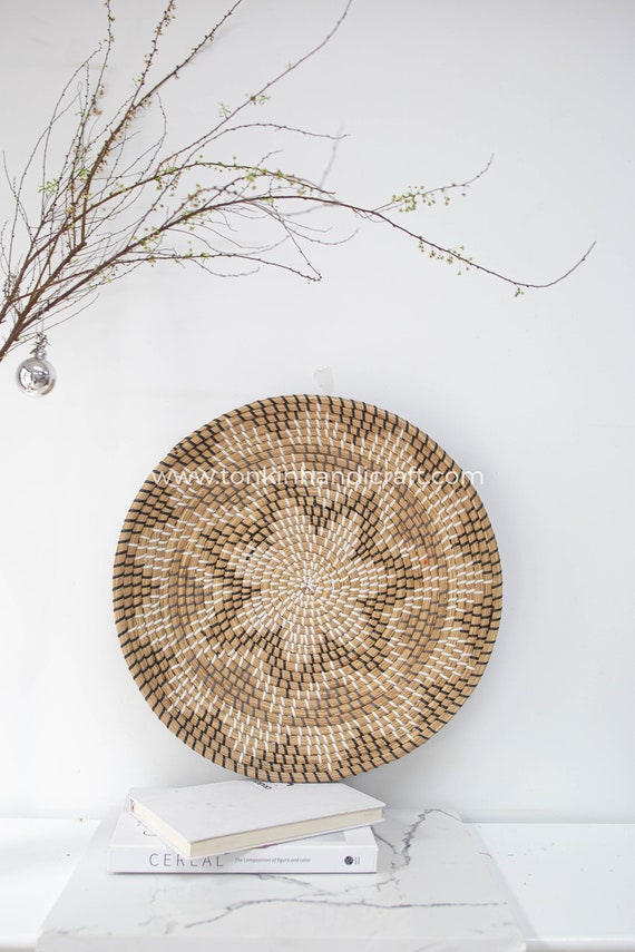 Hand woven basket wall art sale