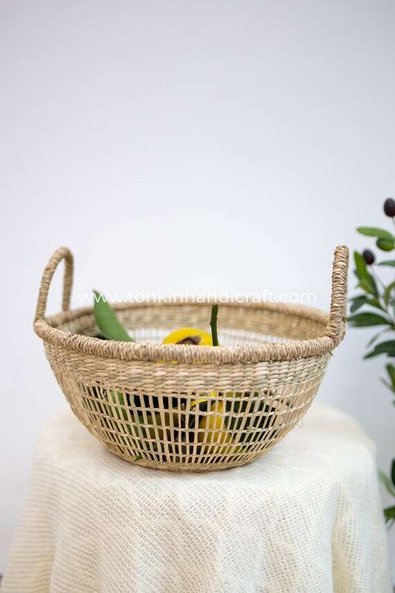 Seagrass Fruit Basket Planter Container Natural Weave Etsy