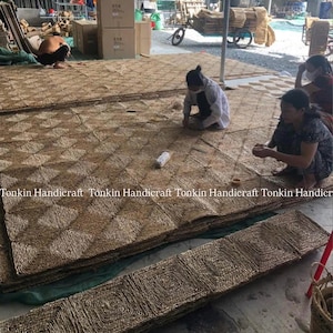 Customized Seagrass Rug Carpet,Cottage Style Farmhouse Home Gift, Vintage Handmade Natural Straw Rug Rush, Runner Mat Rug, Seagrass Area Rug image 2