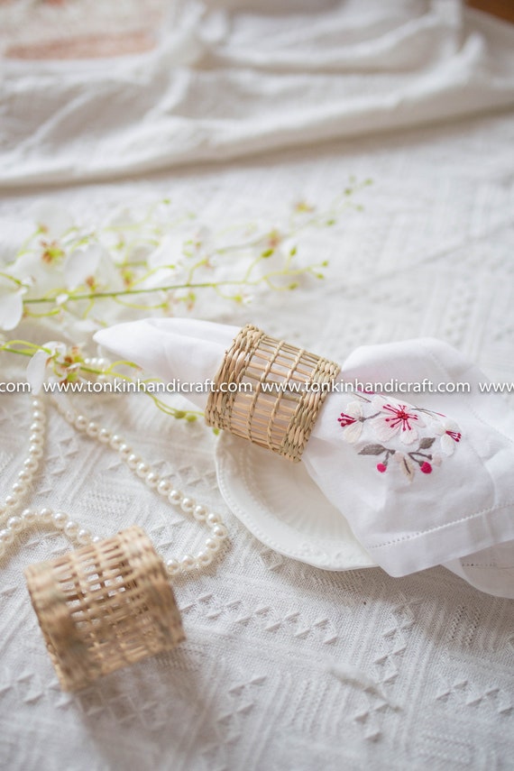 6er-Set Serviettenringe, gewebter Seegras-Serviettenring, rustikale  Tischdekoration, Boho-Serviettenringe, natrlicher Serviettenhalter aus  Korbgeflecht, Einweihungsgeschenk - Etsy sterreich