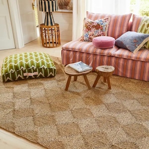 Customized Seagrass Rug Carpet,Cottage Style Farmhouse Home Gift, Vintage Handmade Natural Straw Rug Rush, Runner Mat Rug, Seagrass Area Rug